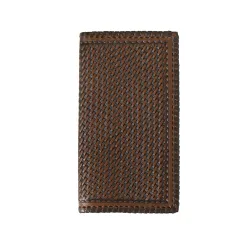 MENS BASKET WEAVE RODEO WALLET WITH LACING