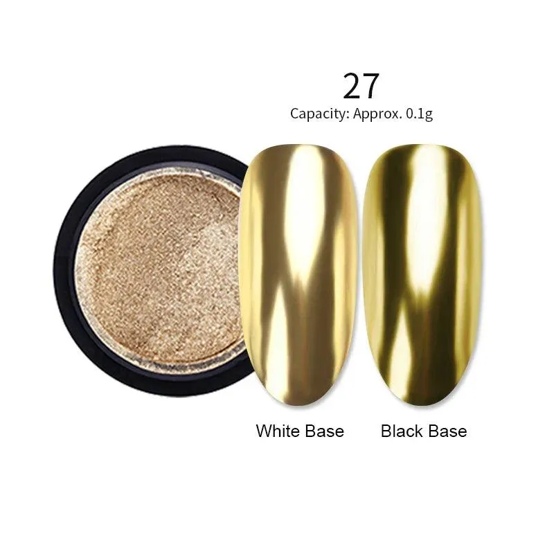 Metallic Mirror Chrome Nail Powder for Stunning Shine & Effects