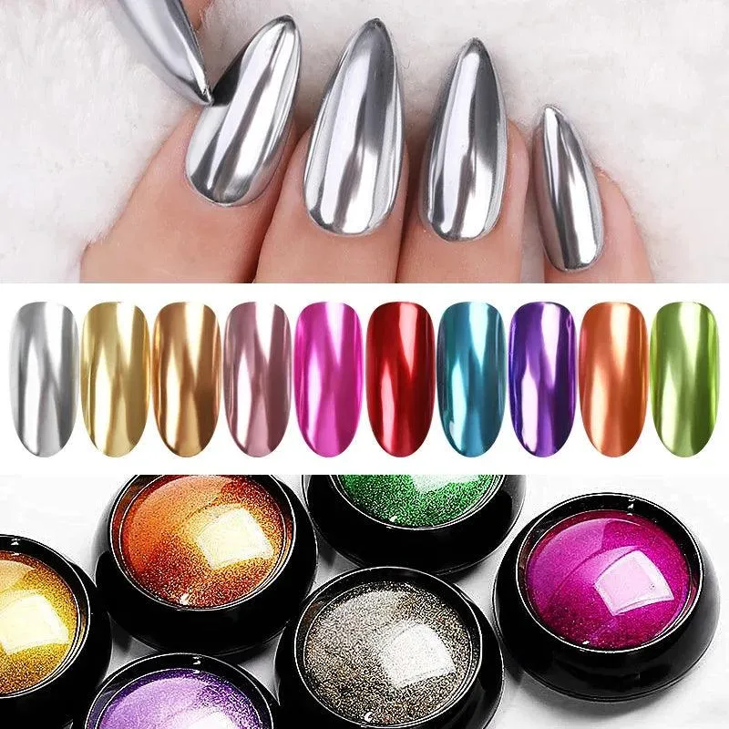 Metallic Mirror Chrome Nail Powder for Stunning Shine & Effects