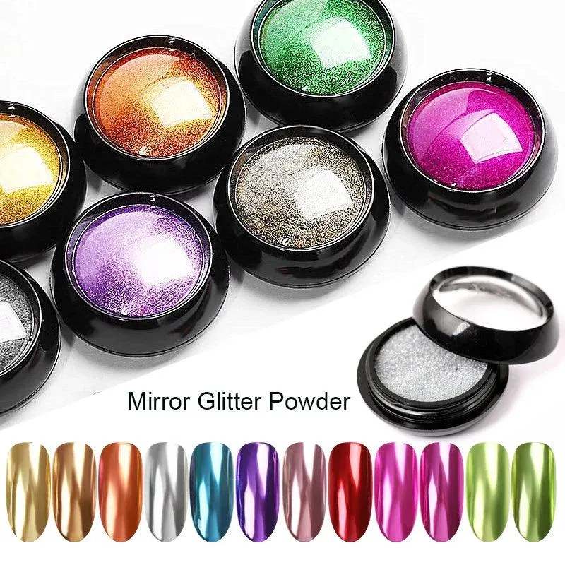 Metallic Mirror Chrome Nail Powder for Stunning Shine & Effects