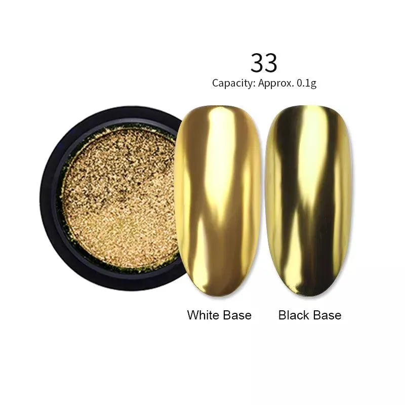 Metallic Mirror Chrome Nail Powder for Stunning Shine & Effects