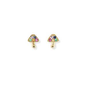 Micro Mushroom Studs with Multi-Colored Sapphires