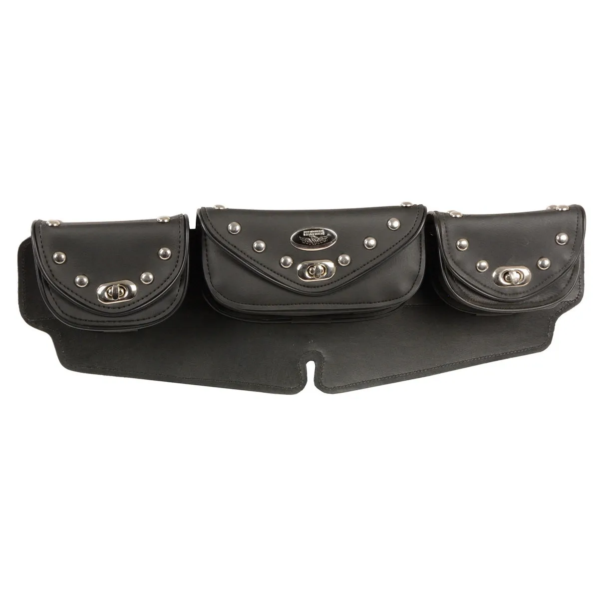 Milwaukee Performance SH671 Black Large Studded Triple Pocket Windshield Mount Bag with Turn Clasps