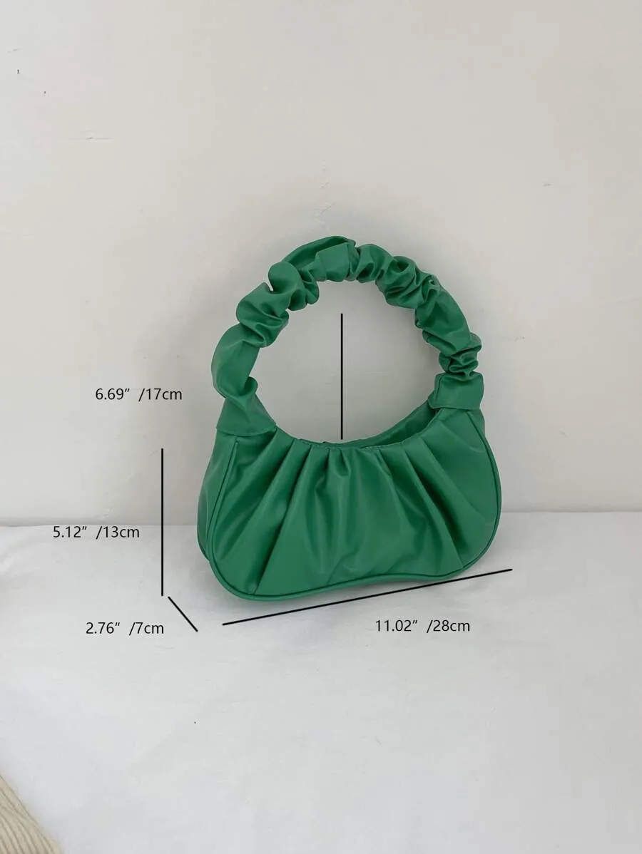 Minimalist Snap Button Ruched Bag