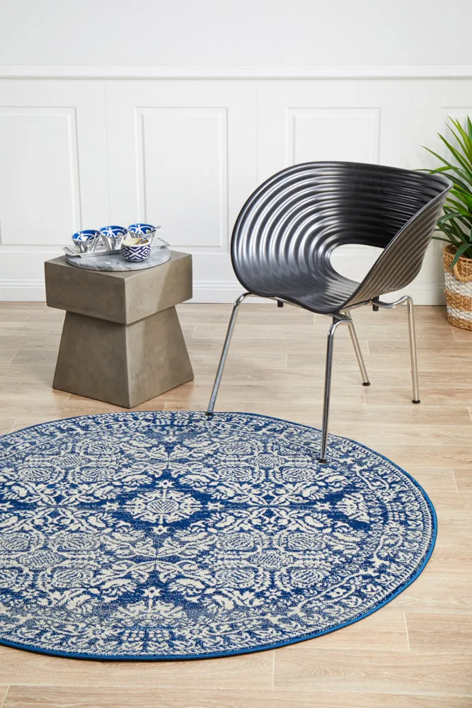 Mirage Gwyneth Stunning Transitional Navy Round Rug