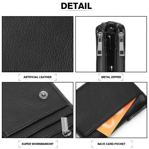 Miss Lulu Black Leather Look Wallet - Premium Artificial Leather for Men and Women | Stylish & Functional