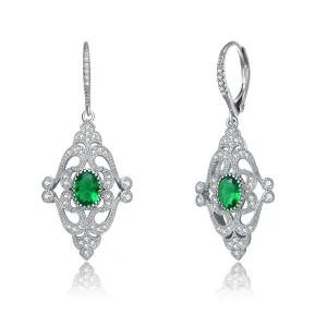 Monfort Green Leverback Earrings