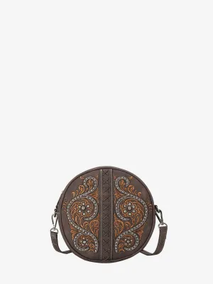 Montana West Floral Embroidered Crossbody Circle Bag