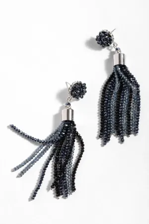 Multi Colored Crystal Tassel Earring