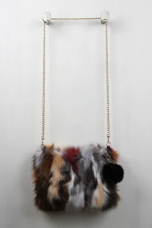 Multi-Colored Faux Fur Clutch