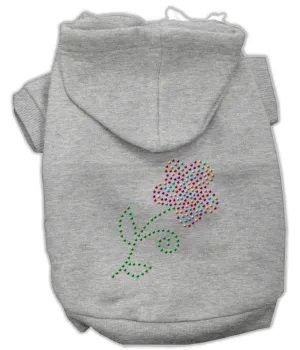 Multi-colored Flower Rhinestone Hoodie Grey Xxxl(20)