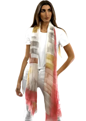 Multi Colored Italia Scarf With Brush Stroke Print