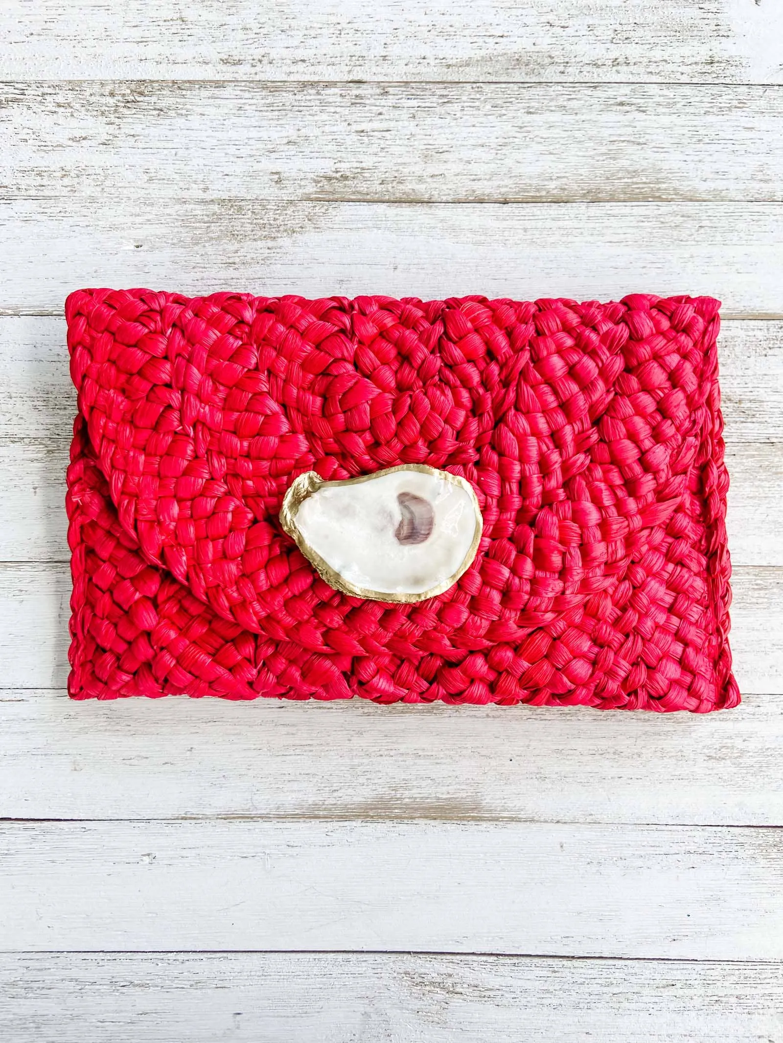 Multi-Colored Oyster Shell Clutch