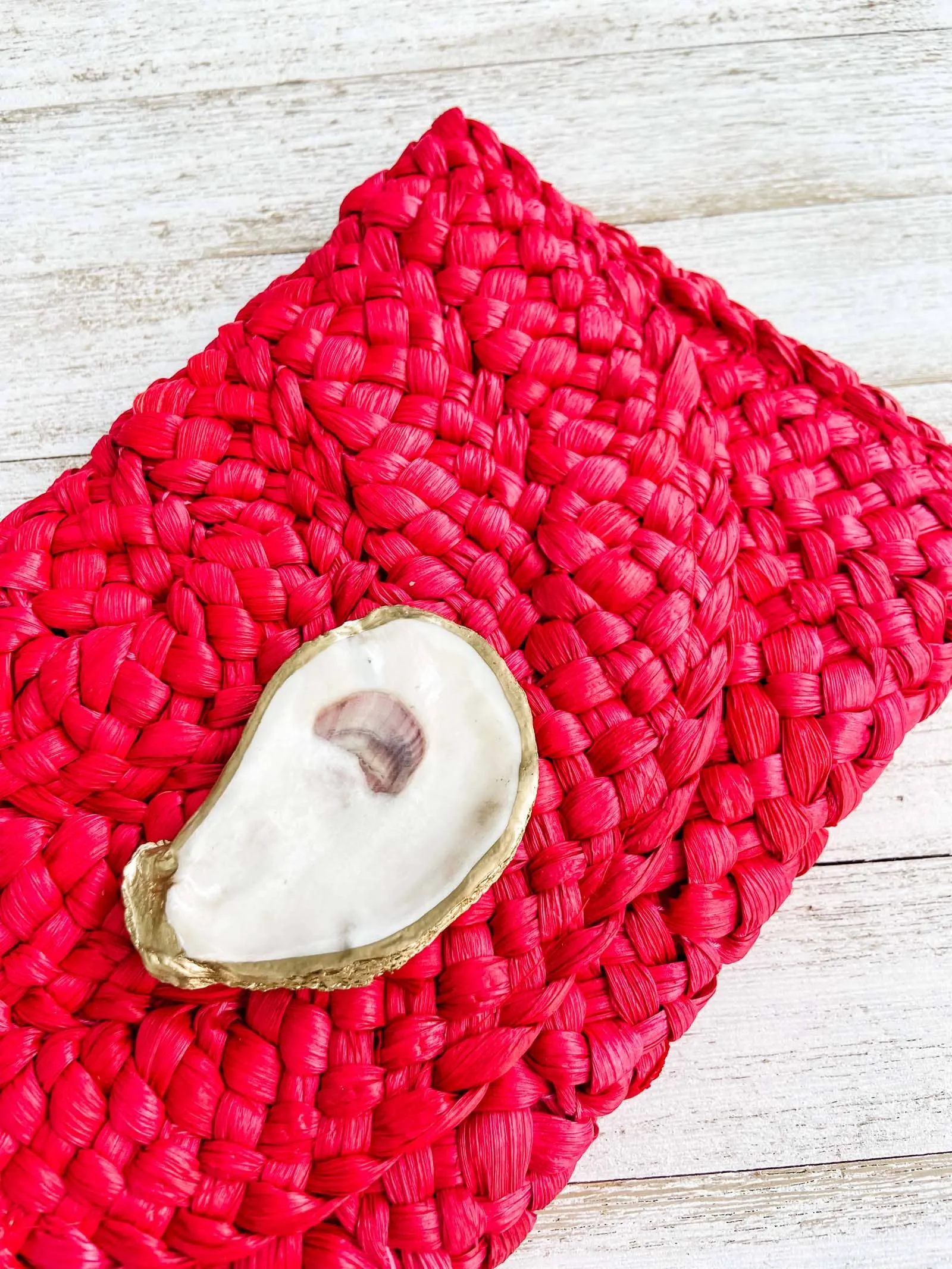 Multi-Colored Oyster Shell Clutch