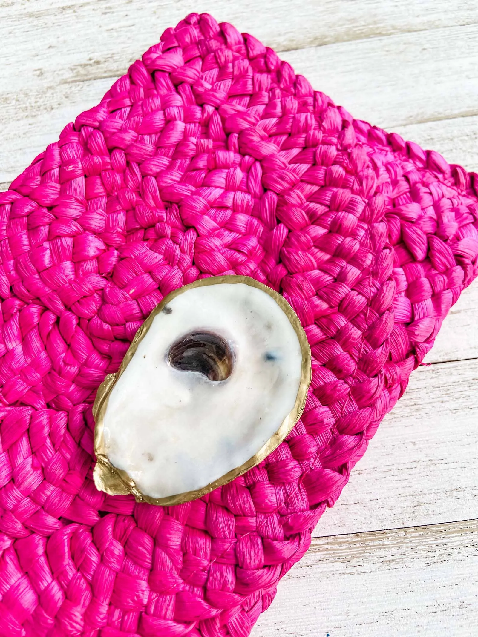 Multi-Colored Oyster Shell Clutch