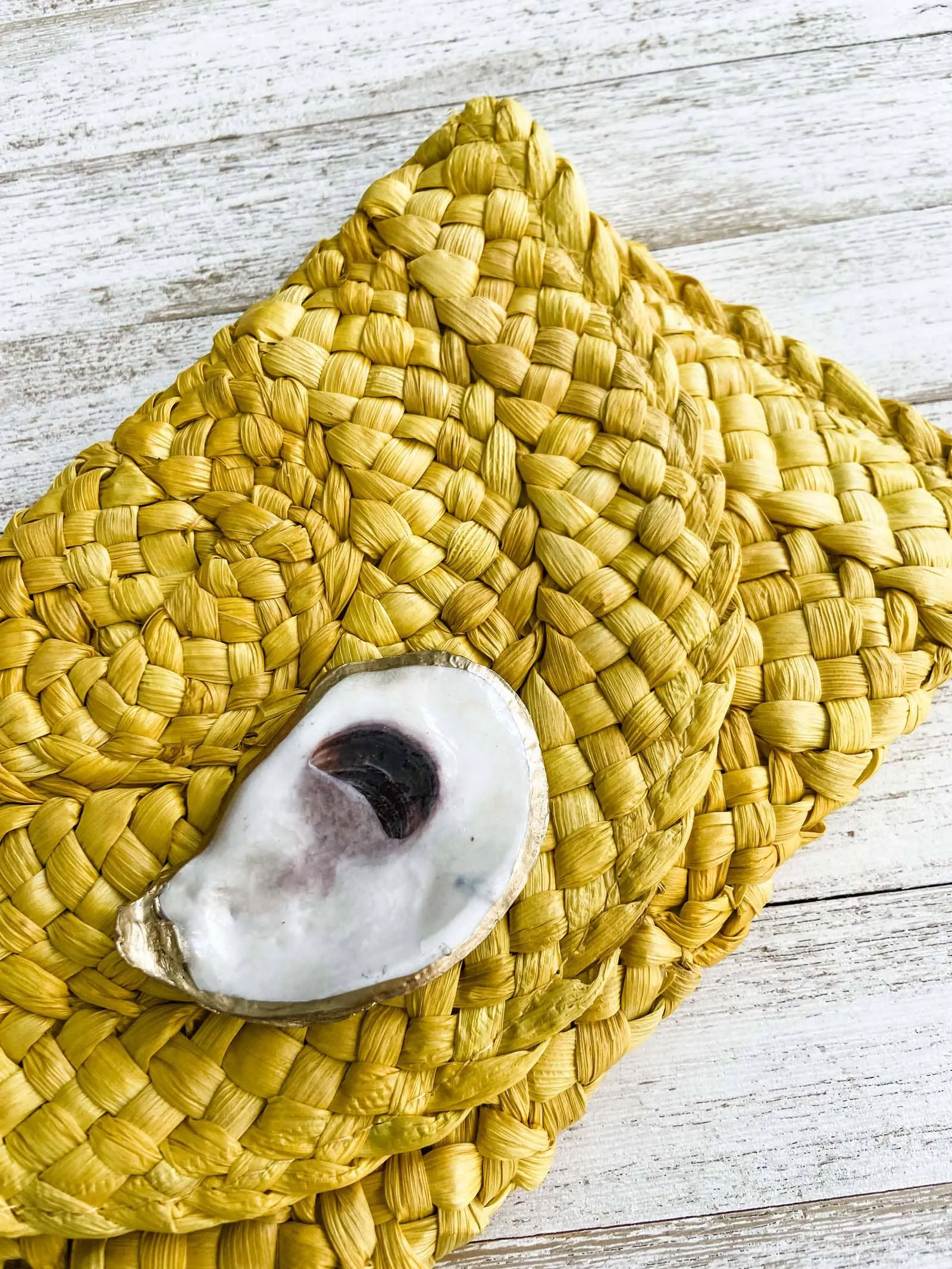 Multi-Colored Oyster Shell Clutch