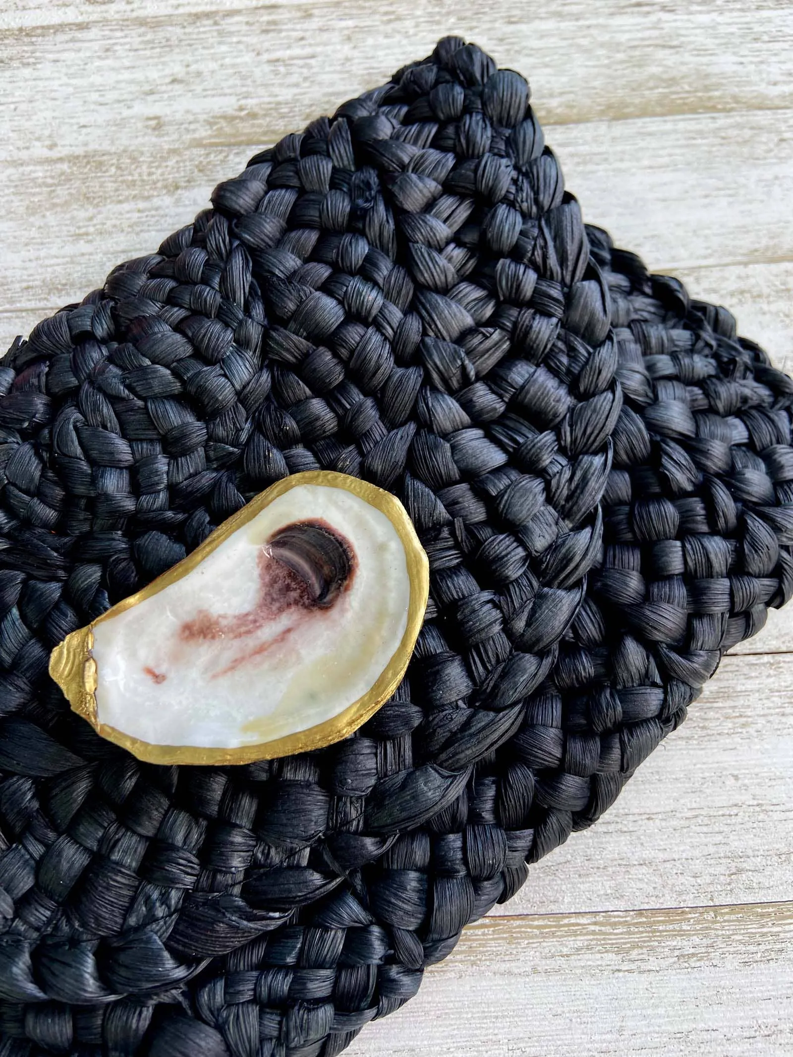 Multi-Colored Oyster Shell Clutch