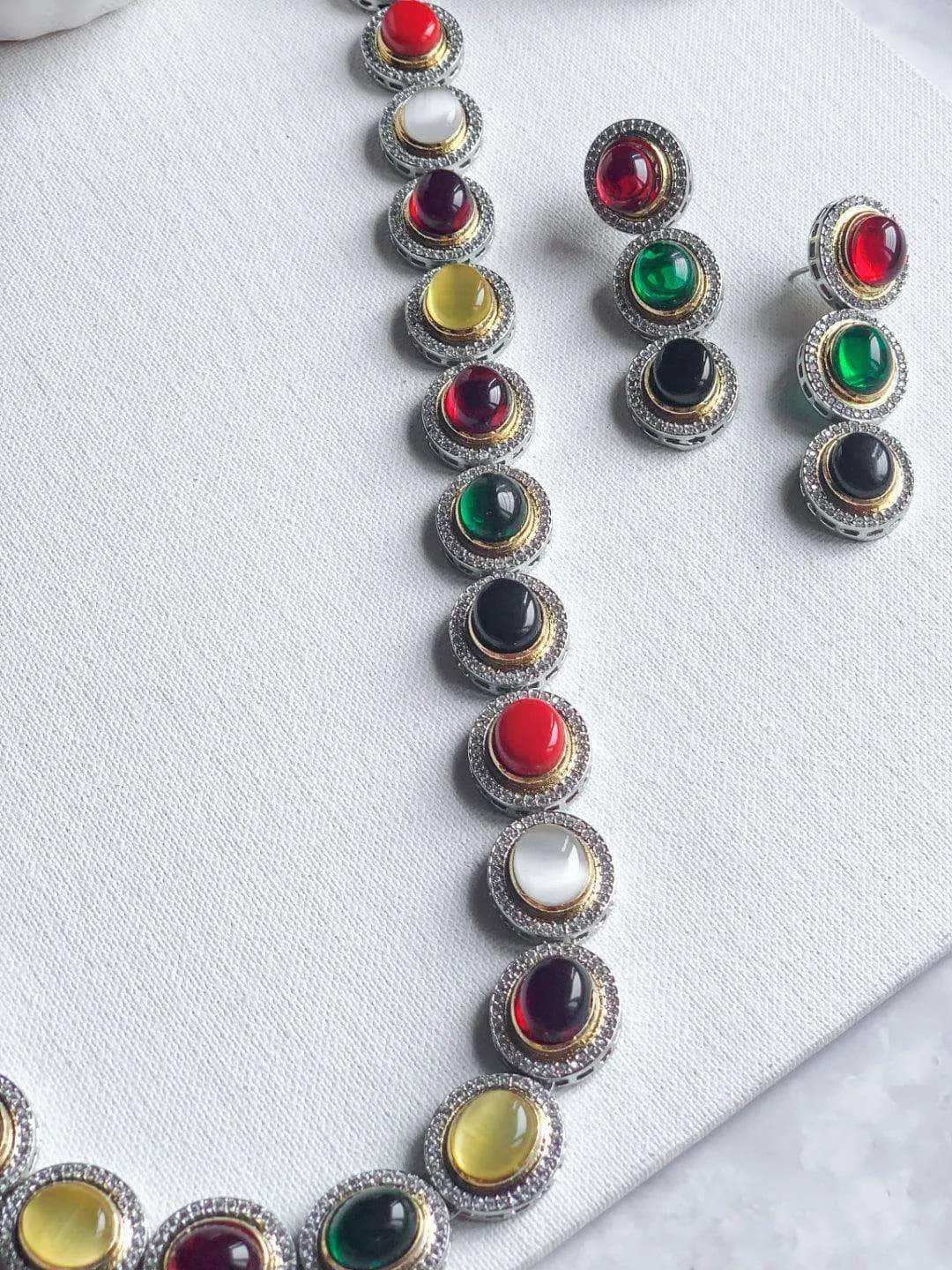 Multi Colored Single Line Necklace