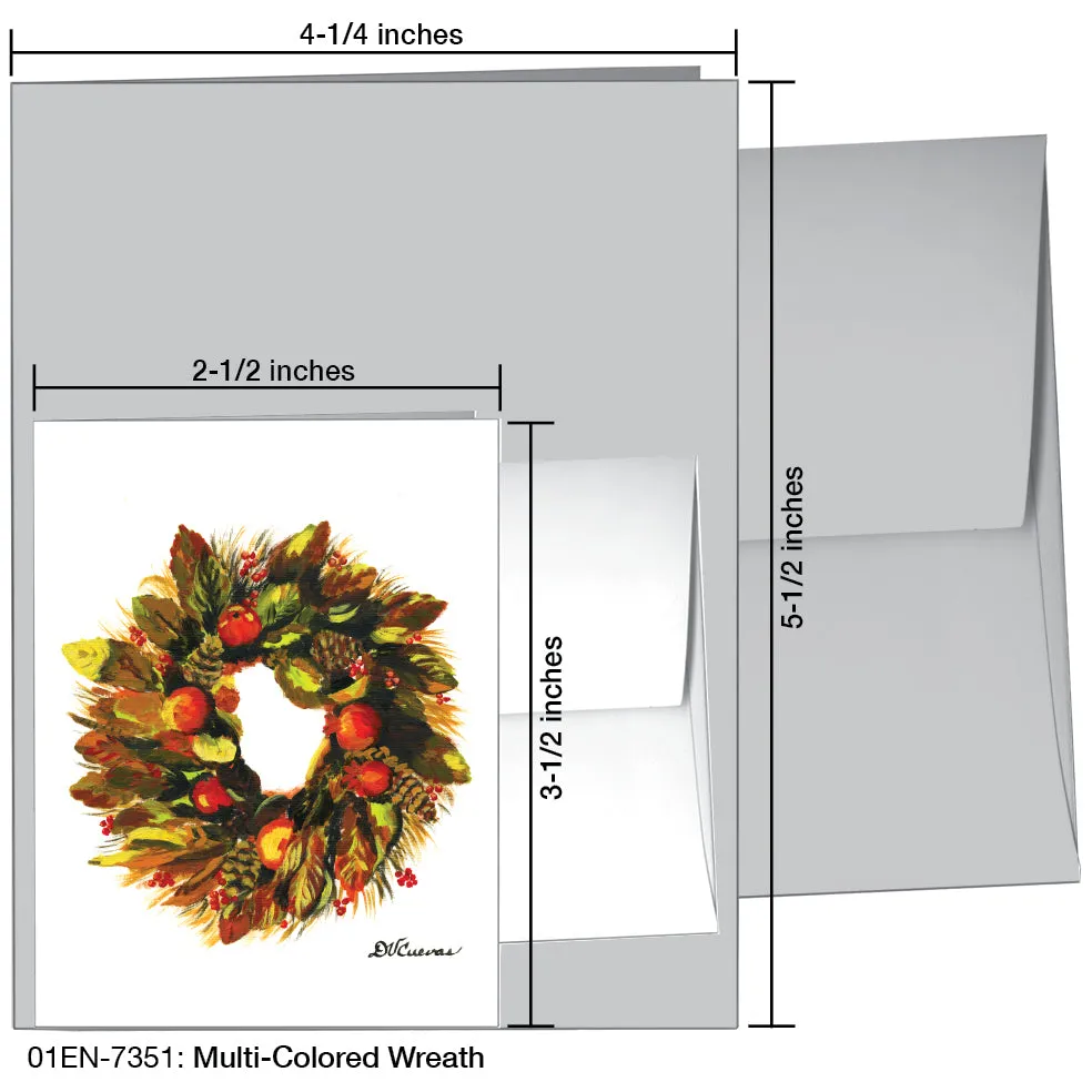 Multi-Colored Wreath, Greeting Card (7351)