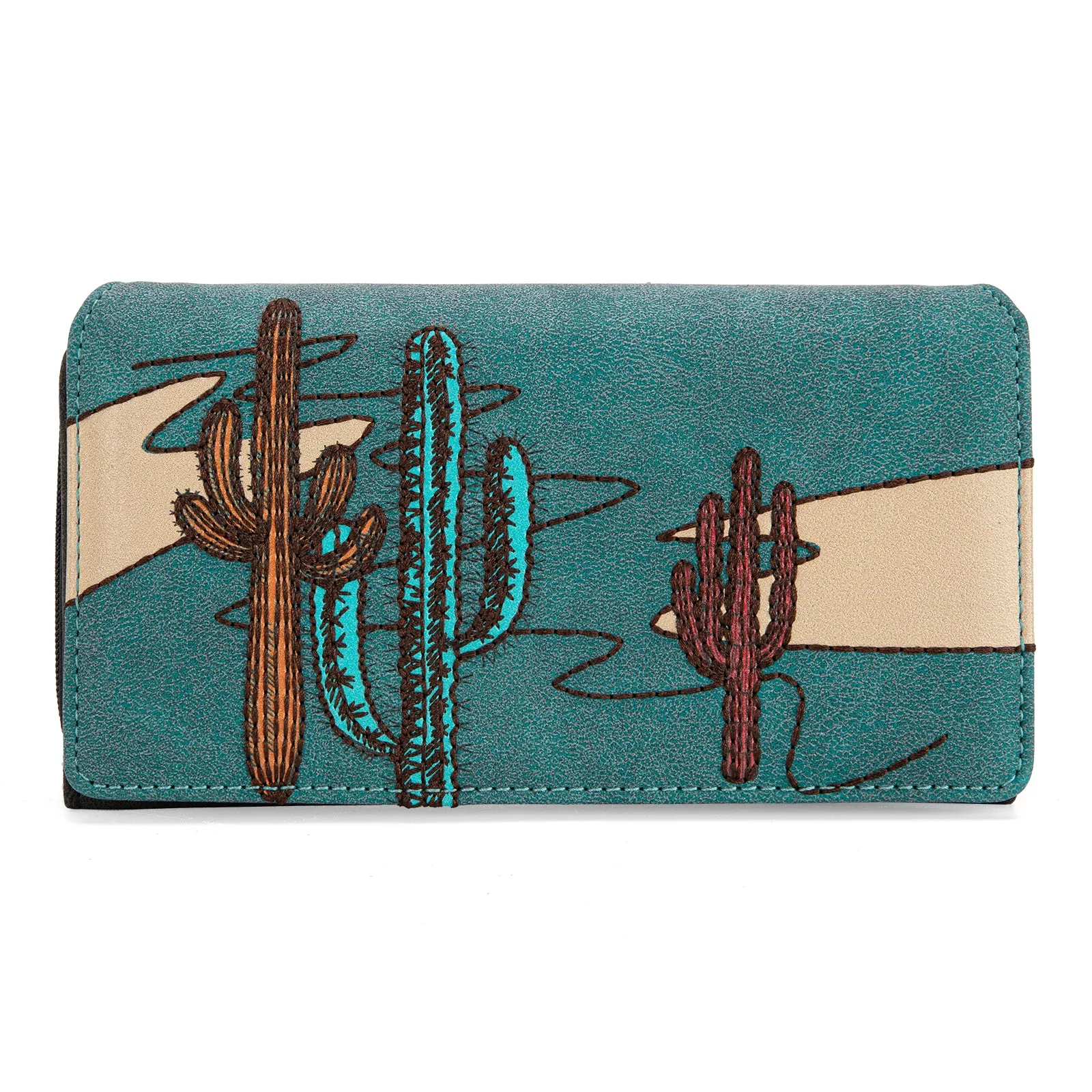 MW1309-W010 Montana West Embroidered Collection Long Wallet