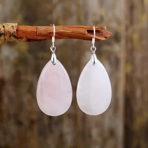 Natural Crystal Teardrop Dangle Earrings!STUNNING!