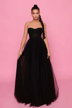 NICOLETTA lace and tulle Ball Gown - Black