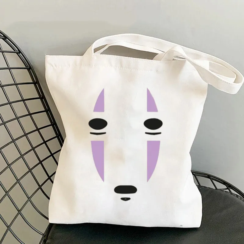 No Face Canvas Tote Bag, Shoulder Tote Bag, Shopping Bag