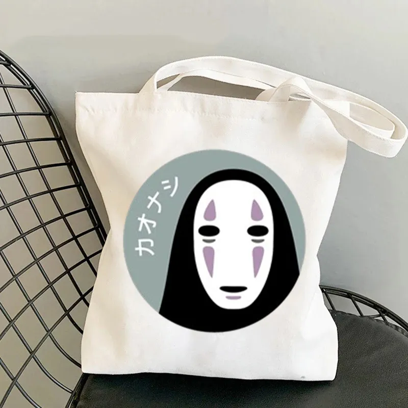 No Face Canvas Tote Bag, Shoulder Tote Bag, Shopping Bag