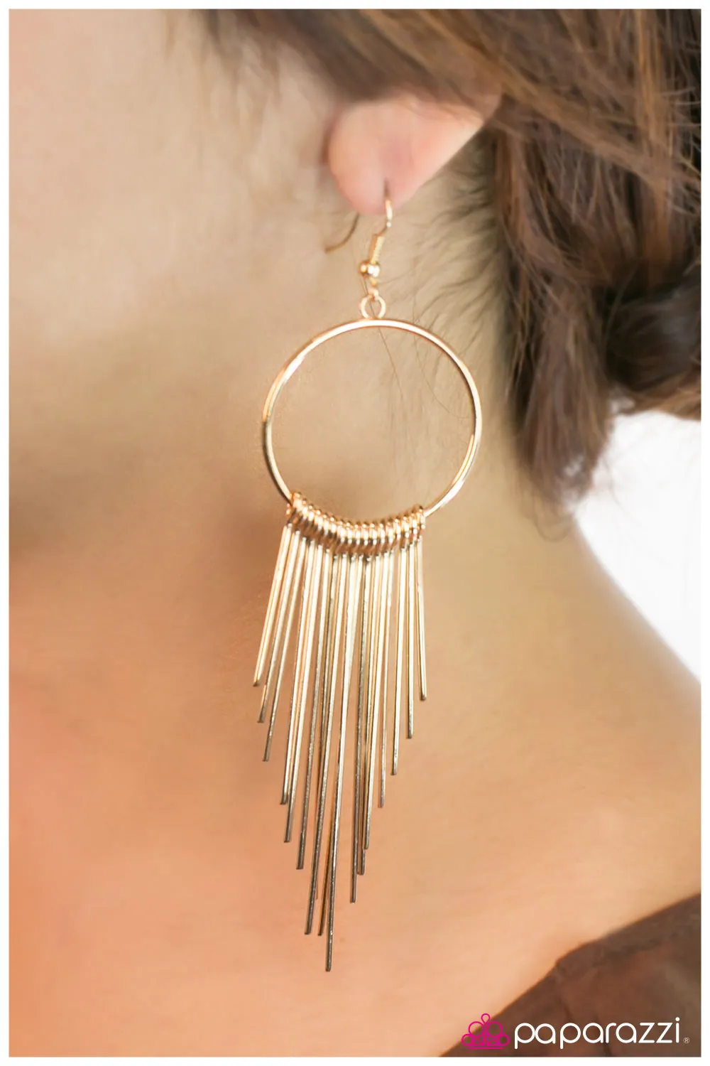 Open Door Jewelry - Egyptian Sun - Gold Earrings - Paparazzi Accessories