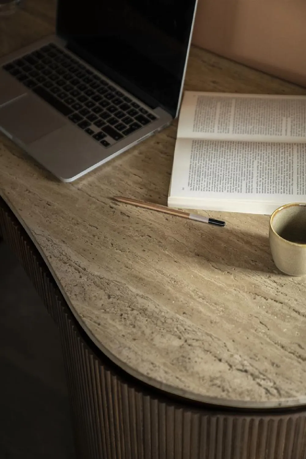 Organic Shape Travertine Desk | Eleonora Mari