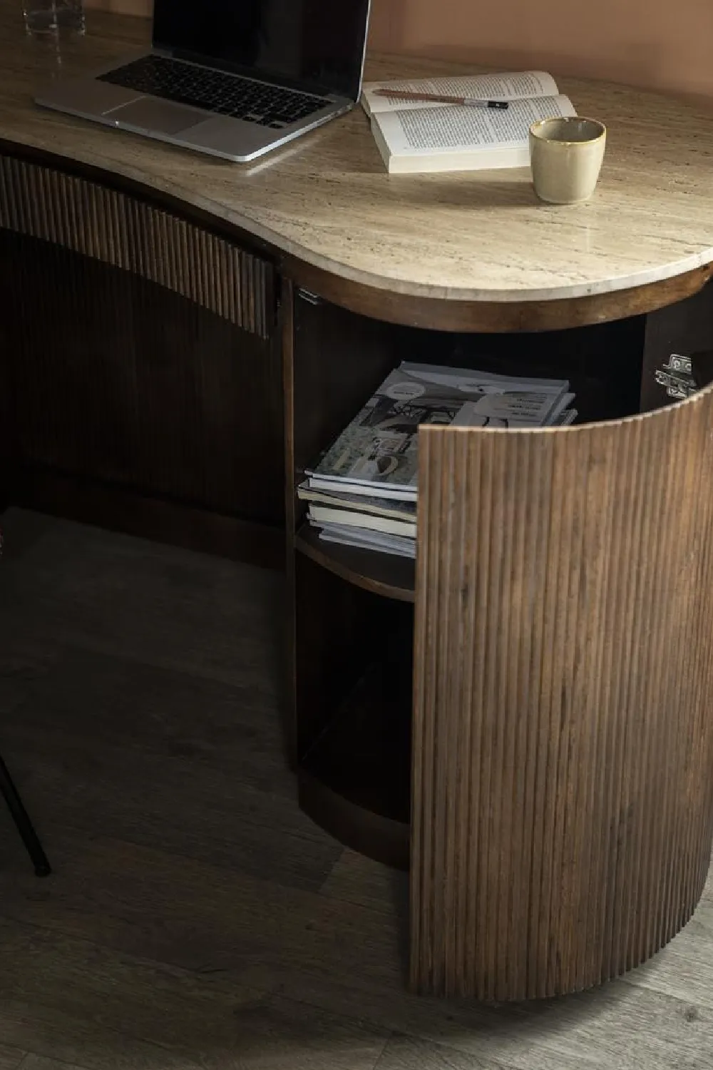 Organic Shape Travertine Desk | Eleonora Mari