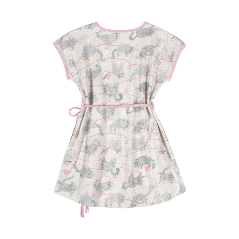 paper wings tee dress with plaited belt - yarn kitty