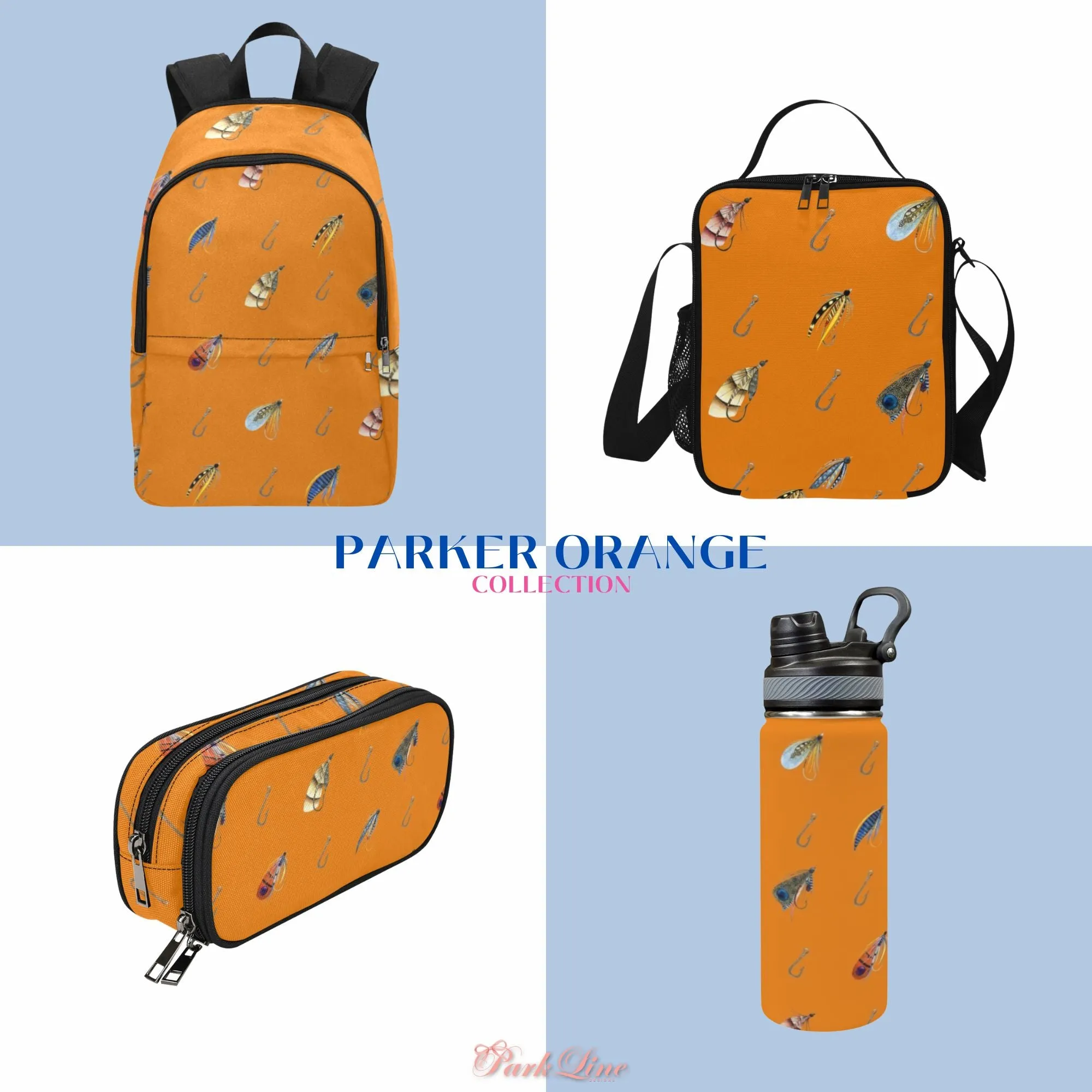 Parker Orange Lunch Bag for Kids - Durable Nylon, Thermal Insulation