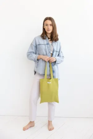 Pear linen tote bag