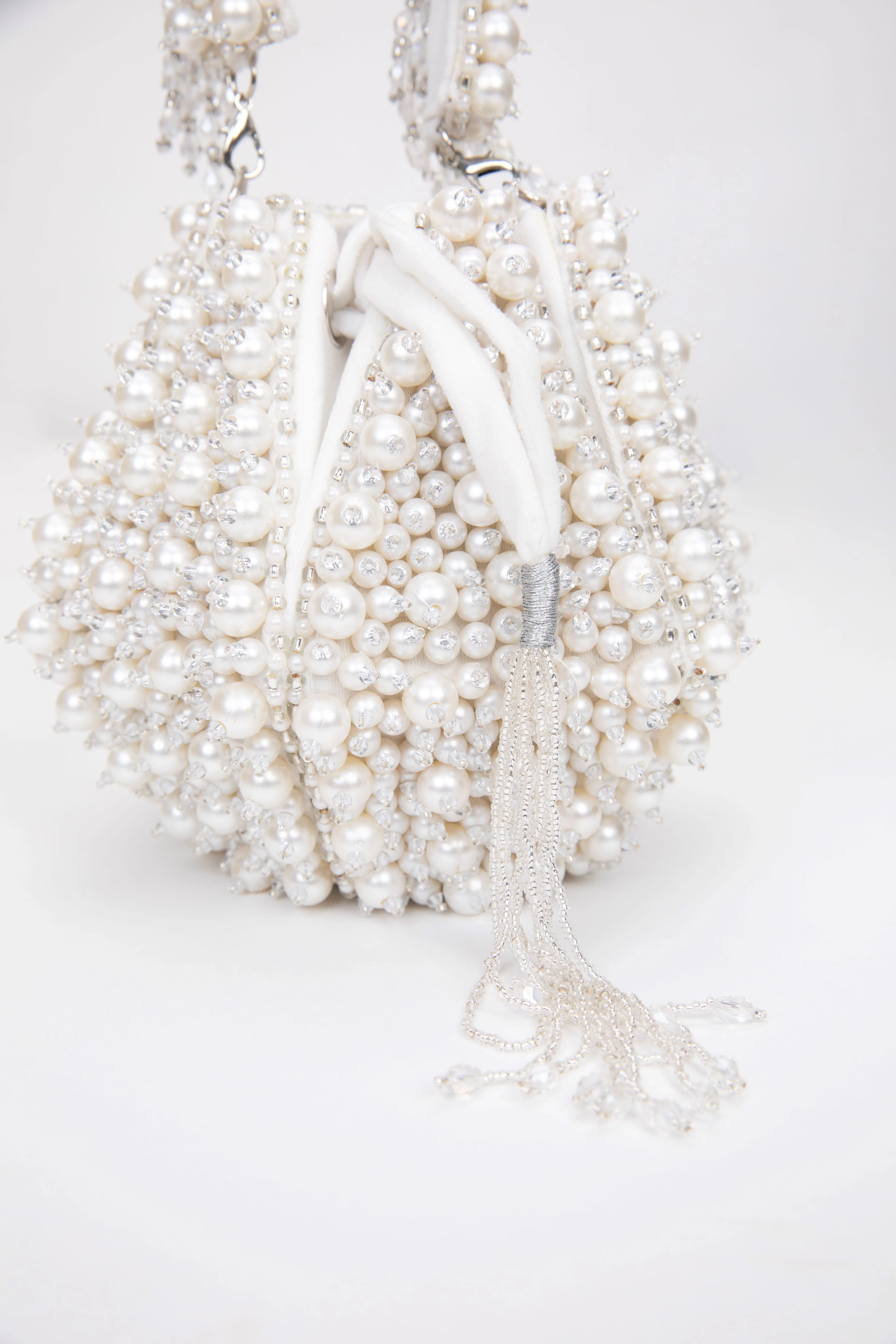 Pearl Potli Bag - Elegant Indian Wedding Clutch