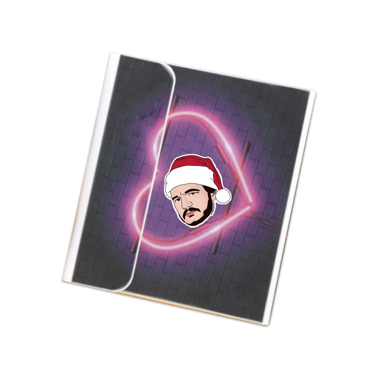 Pedro Pascal In Santa Hat Christmas Sticker