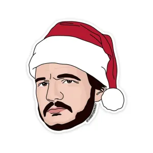 Pedro Pascal In Santa Hat Christmas Sticker