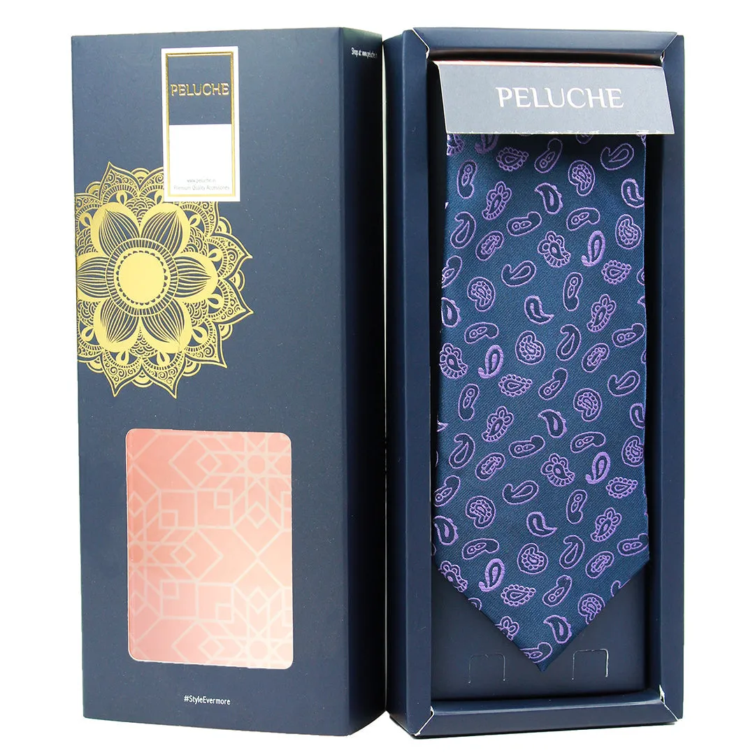 Peluche Stunning Black Neck Tie & Pocket Square Set for Men