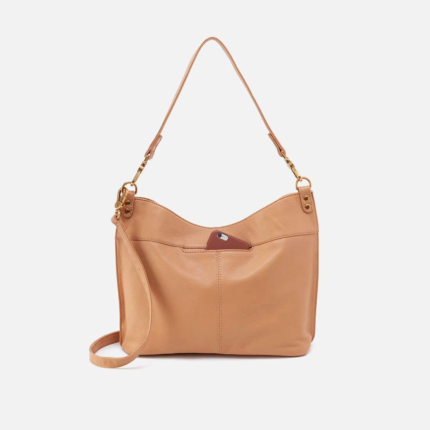 Pier Shoulder Bag In Pebbled Leather - Sandstorm