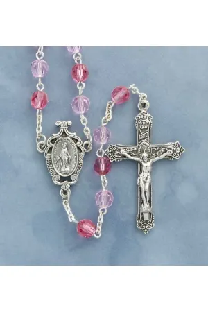 Pink Color Crystal Rosary - HX41624PK