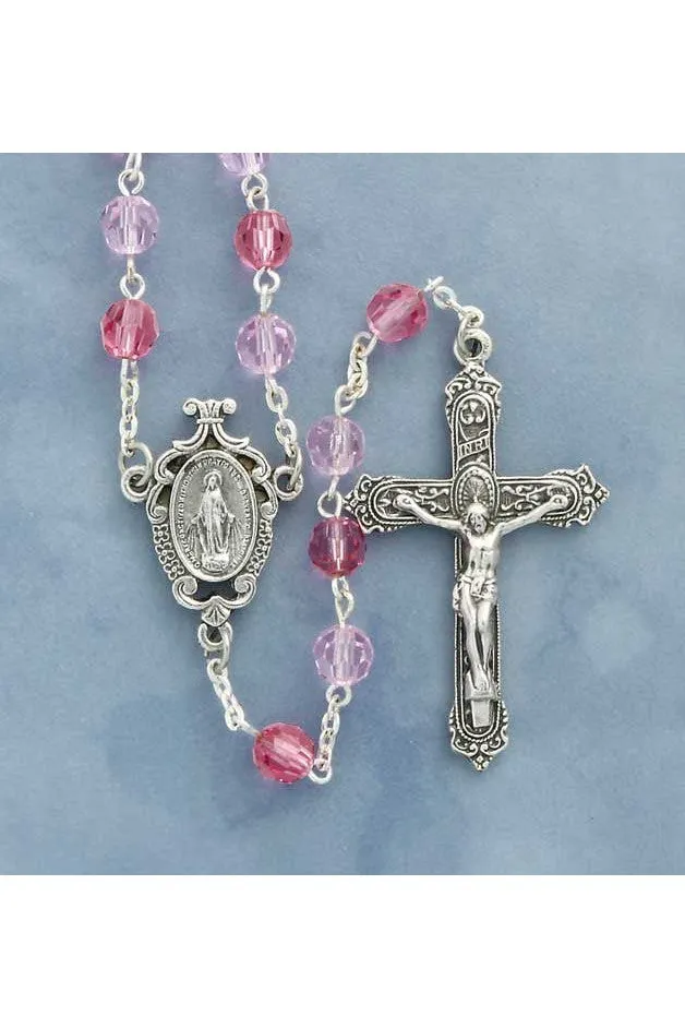 Pink Color Crystal Rosary - HX41624PK