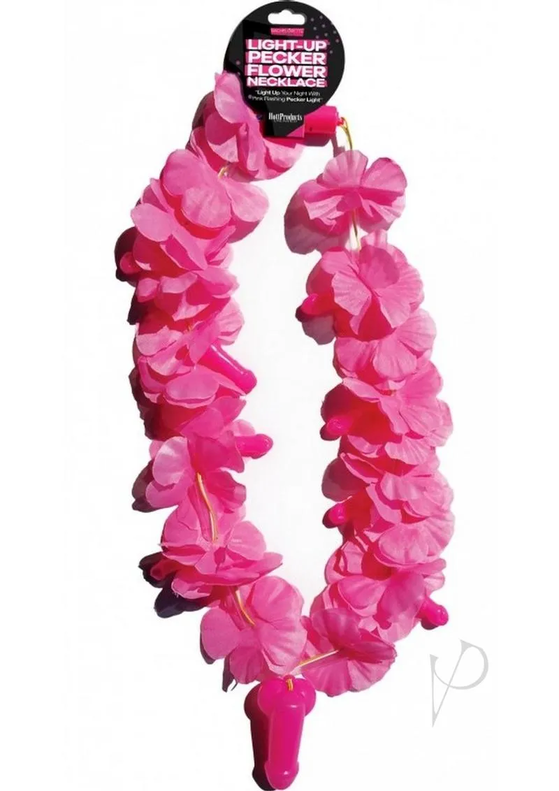 Pink Light Up Flower Pecker Necklace