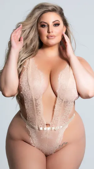 Plus Size Simply Stunning Low Plunge Teddy