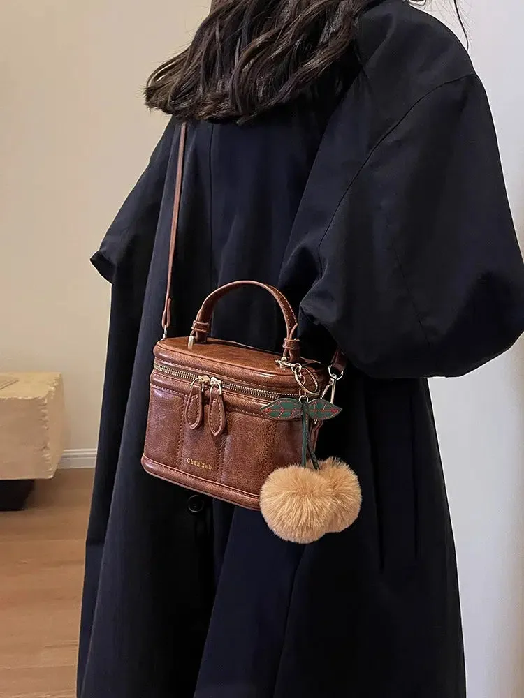 Portable Bucket Shaped Crossbody Bag