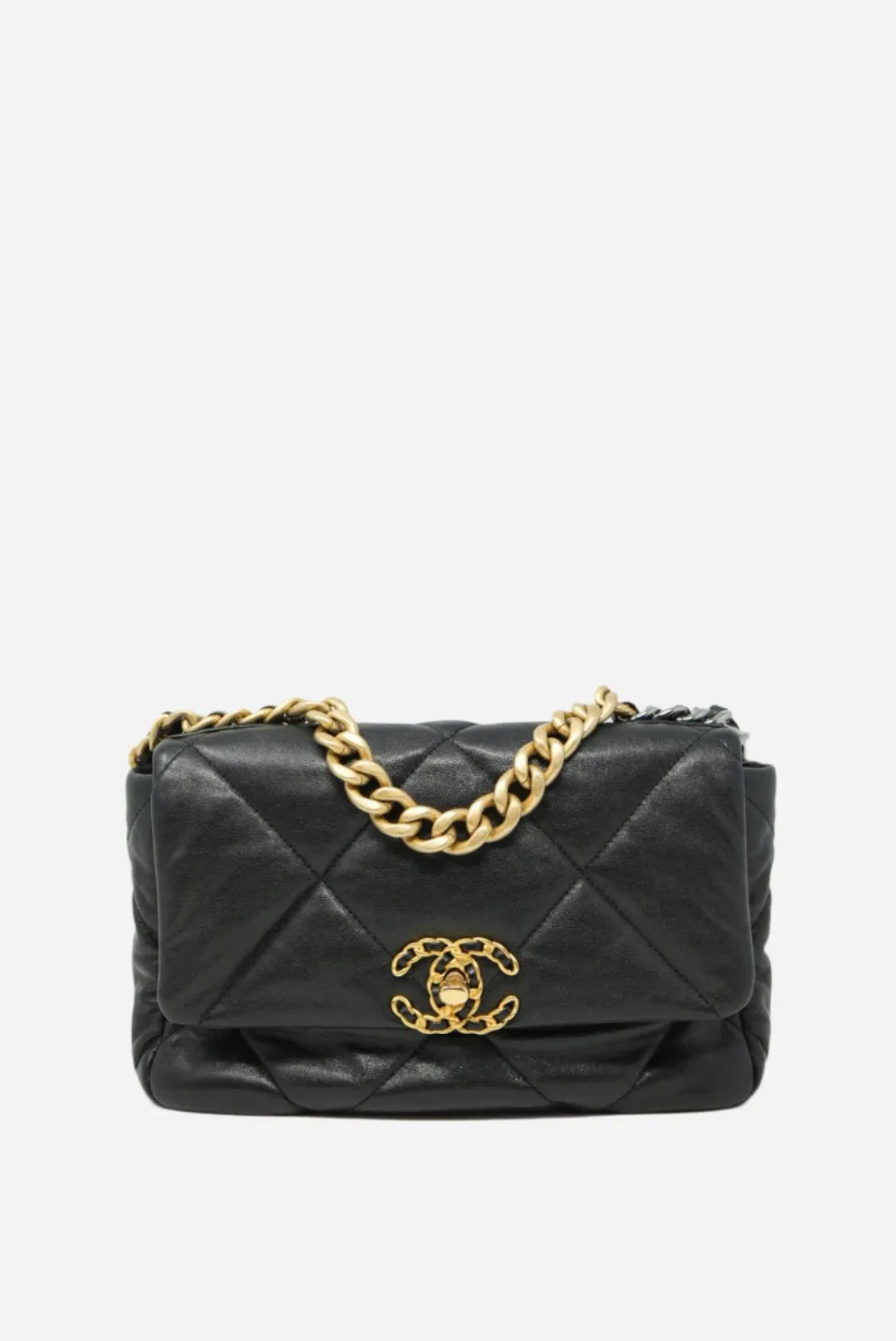 Pre-Owned CHANEL 19 HANDBAG Black Small