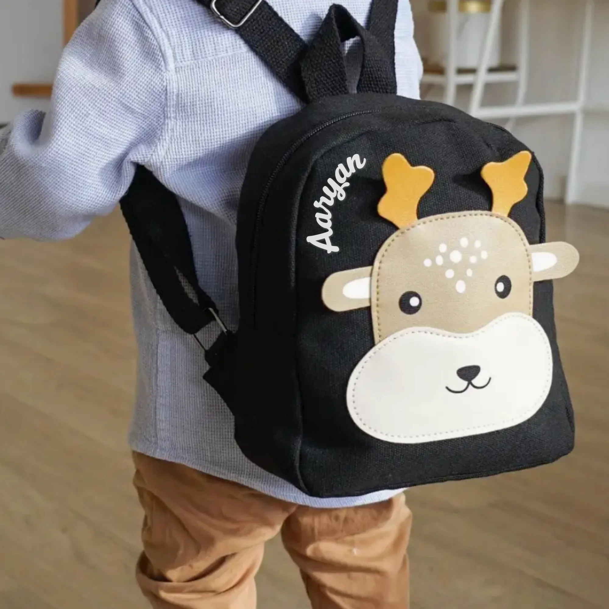 Preschool Children's Deer Backpack - Black