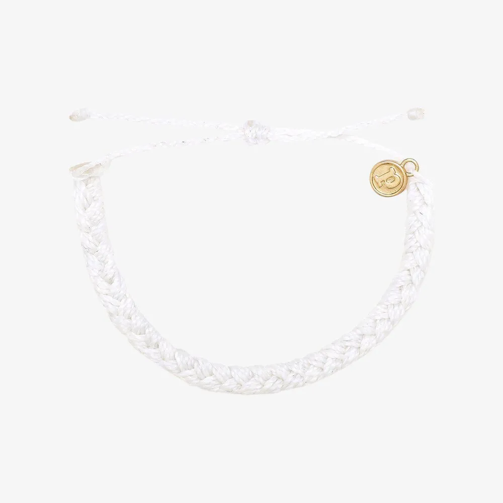 Pura Vida Bracelets Solid Braided Bracelet - White