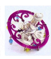 Purple Kaleidoscope Silver Dreidel In Blue,purple,multi-Colored,yellow,silver