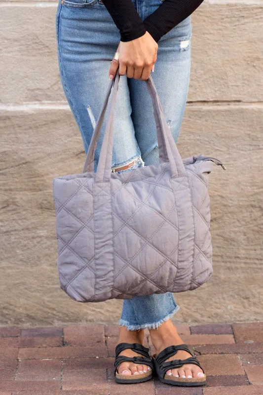 Quilted Tote Bag // 4 Colors