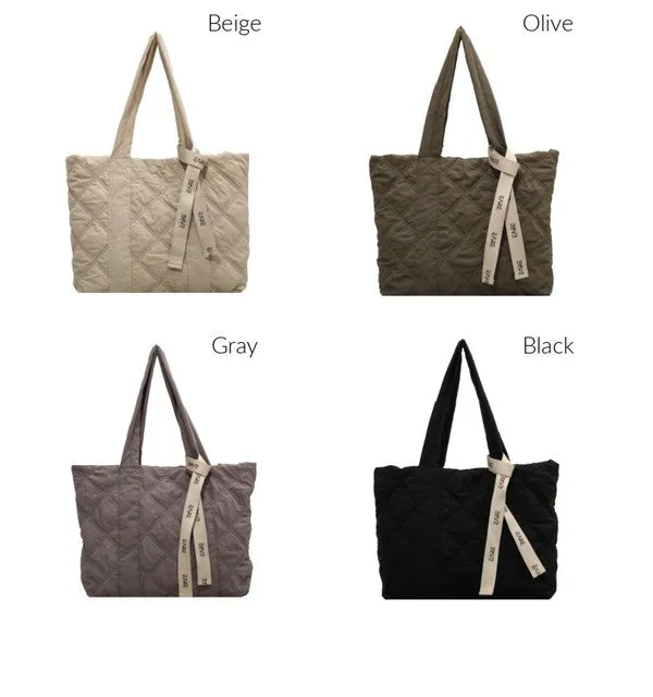 Quilted Tote Bag // 4 Colors